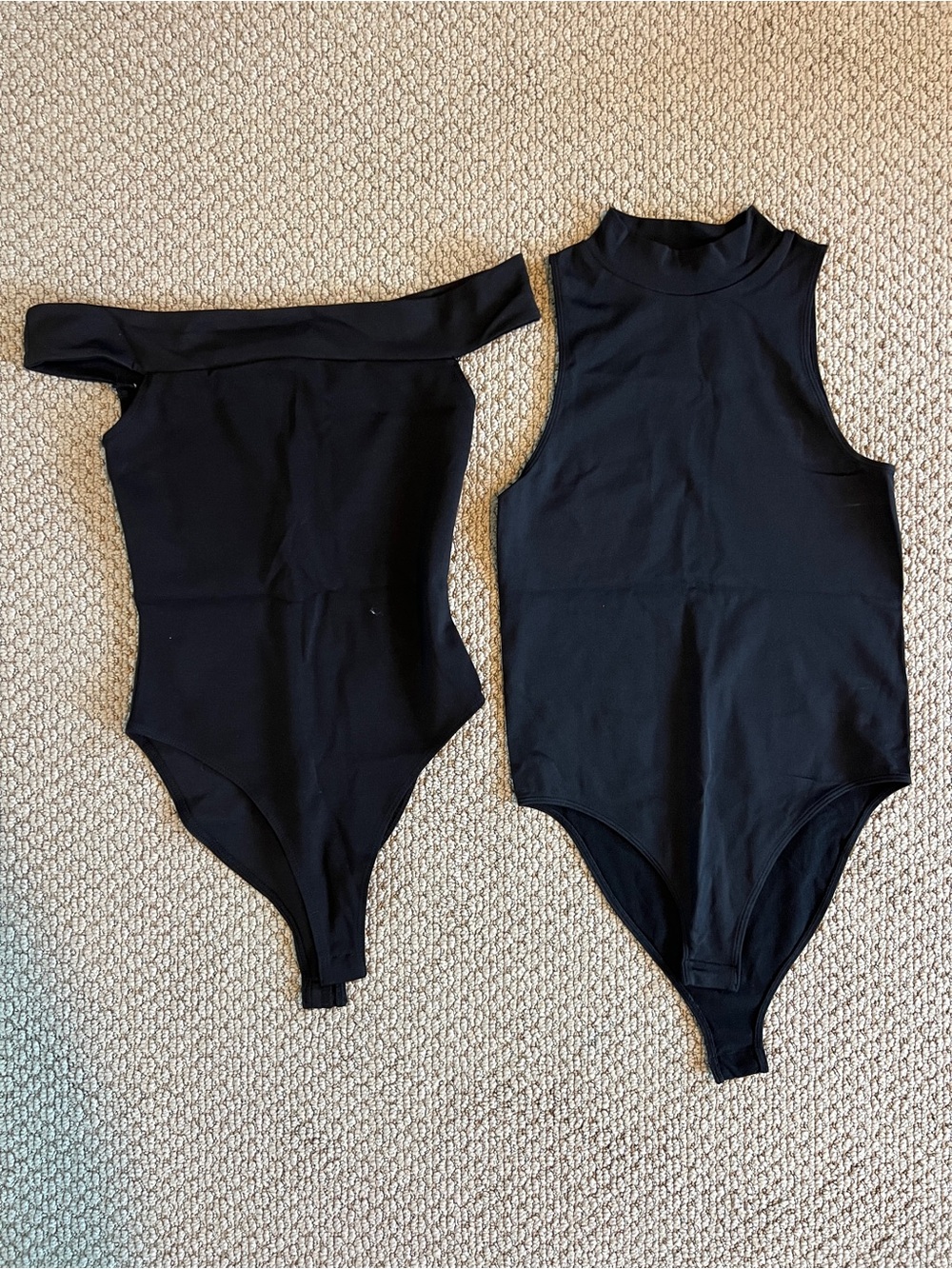 Bundle Black One-Piece Bodysuits - Classic Tank & Off-Shoulder Styles new
